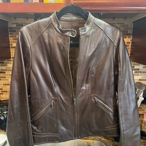 Brown Cole Hann leather Moro jacket